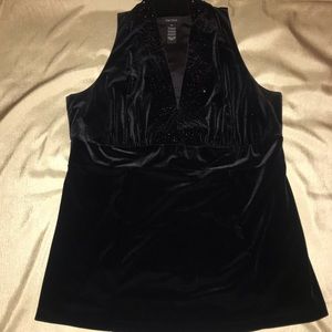 Black Velvet beaded evening top
